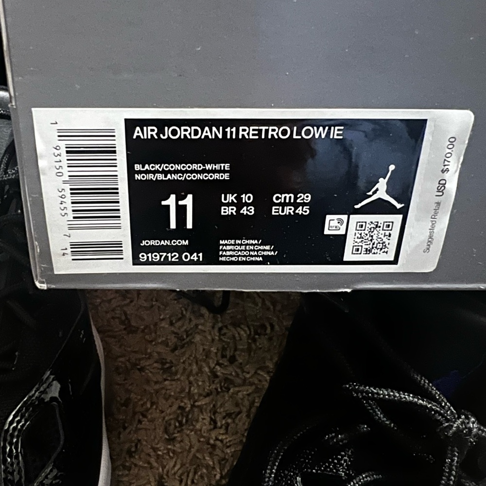 Air Jordan Retro Low IE in Black / Concord White. Men’s Size 11. - Picture 5 of 6
